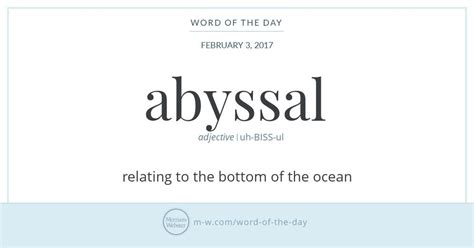 Word of the Day: Abyssal | Uncommon words, Word of the day, Words