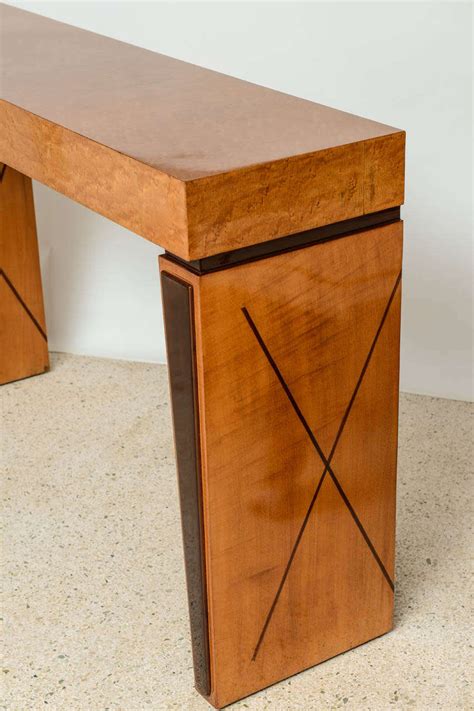Art Deco Burled Walnut and Mahogany Inlaid Console Table, France at 1stDibs | art deco console ...