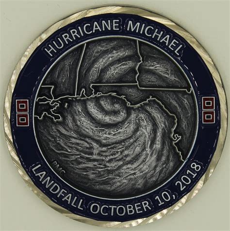 Hurricane Michael Tyndall Air Force Base FL Antique Silver Finish Chal ...