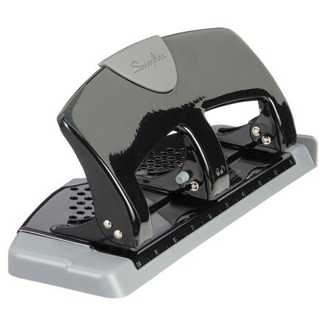 SWINGLINE, 20 Sheet Capacity, Metal, Three-Hole Paper Punch - 36XR06 ...