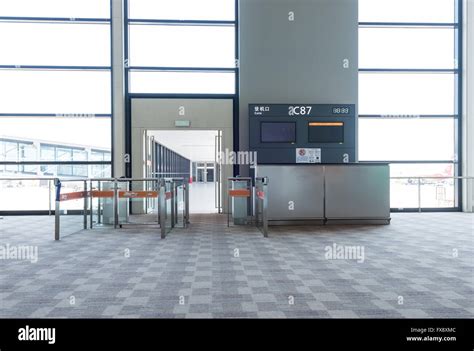 boarding gate at Pudong international airport of Shanghai Stock Photo ...