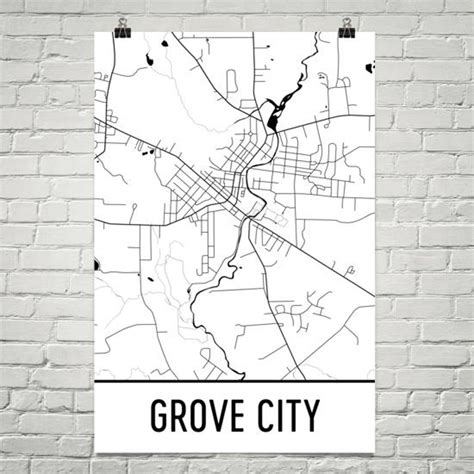 Grove City Map Grove City Art Grove City Print Grove City - Etsy