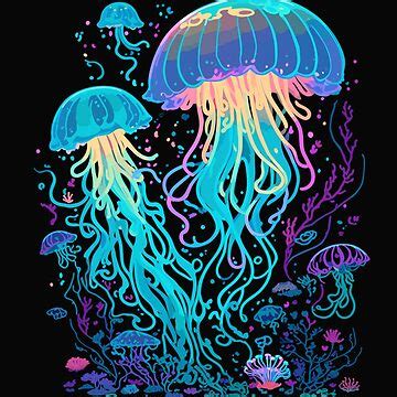 "Bioluminescent Jellyfish" Sticker for Sale by MysticOzzy | Redbubble