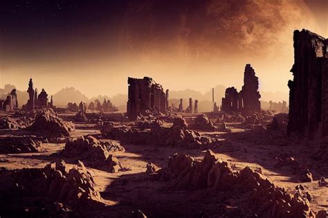 Premium Photo | Alien planet landscape3d illustration