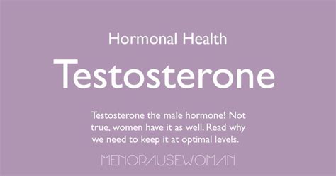 Testosterone - Menopause Woman