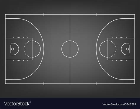 Black basketball court - top view Royalty Free Vector Image