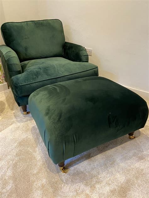 Velvet green footstool for Rupert armchair in SW12 London for £80.00 ...