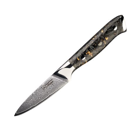 Paring knife Carbon Gold - Damascus kitchen knife by Tsume