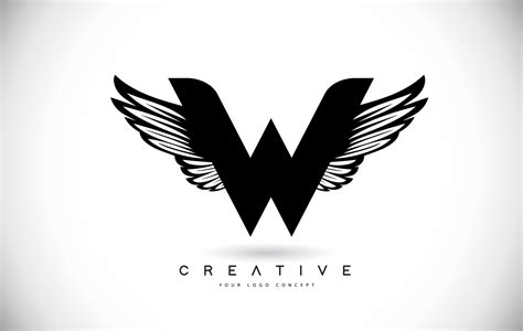 W Letter Logo with Wings. Creative Wing Letter W Logo icon Design Vector 4887076 Vector Art at ...