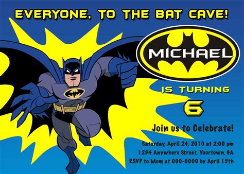 Batman Personalized Birthday Invitations You by PinkSkyPrintables