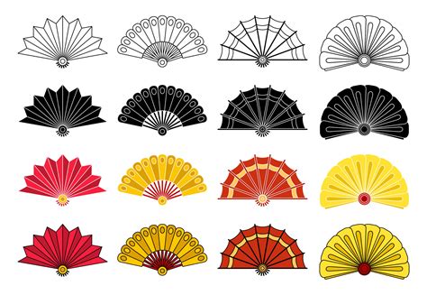 Folding Fan in flat style isolated 20480643 Vector Art at Vecteezy