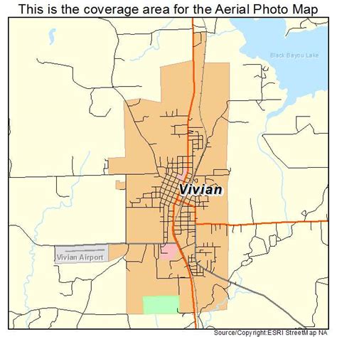 Aerial Photography Map of Vivian, LA Louisiana