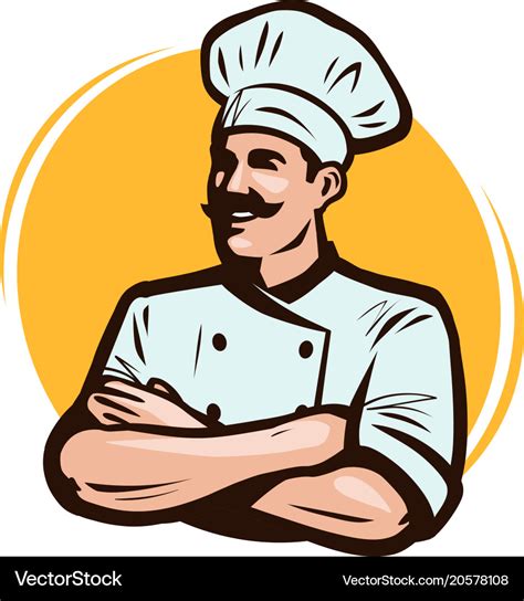 Cook chef logo or label restaurant concept Vector Image