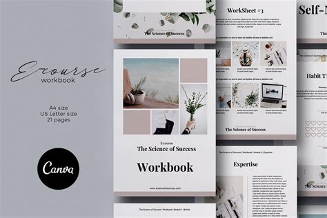 Canva E-course Workbook Template | Creative Magazine Templates ~ Creative Market