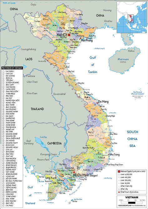 Large size Political Map of Vietnam - Worldometer