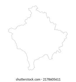 Kosovo Vector Country Map Outline Stock Vector (Royalty Free ...