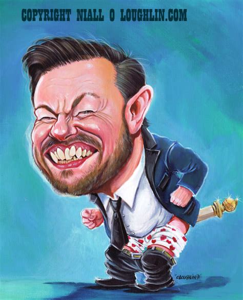 Ricky Gervais Golden Globes - Caricature Artist Dublin & Ireland