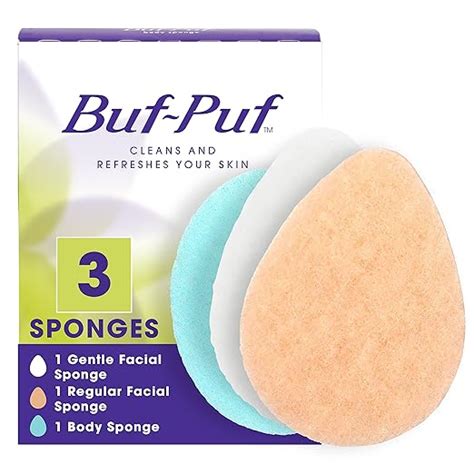 Amazon.com : Buf-Puf Multi Pack, Gentle Facial Sponge,Regular Facial ...