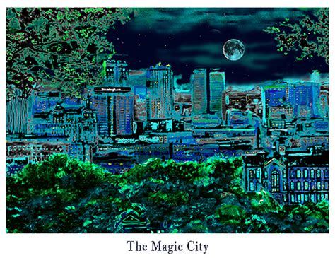 Birmingham AL Skyline Art Canvas Print Photo Poster, City Skyline ...