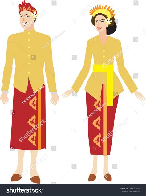 Pakaian Adat Bali Traditional Indonesian Dreass Stock Vector (Royalty Free) 1439033561 ...