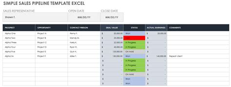 Google Sheets Sales Pipeline Template