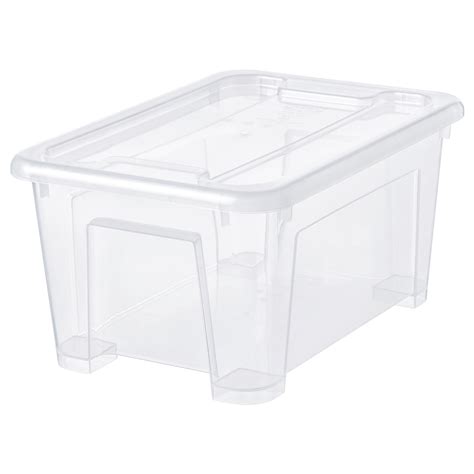 SAMLA box with lid, clear, 11x7 ¾x5 ½"/169 oz - IKEA