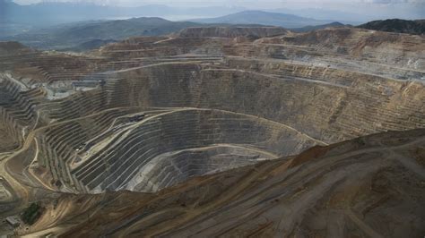 5.5K stock footage aerial video of Bingham Canyon Mine (Kennecott Copper Mine), Utah Aerial ...