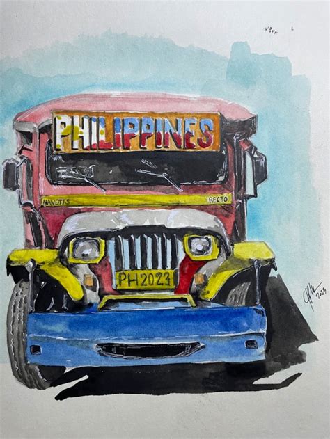 a drawing of a bus with the word philippines on it