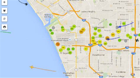 This Map of LAX Plane Noise is Weirdly Mesmerizing | Map, Gardena, Ladera