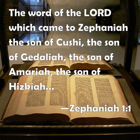 Zephaniah 1:1 The word of the LORD which came to Zephaniah the son of ...