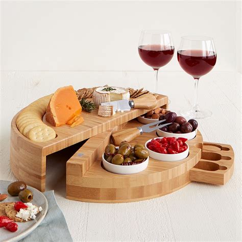 Compact Swivel Cheese & Tapas Board | Food Server, Cheese Board | UncommonGoods