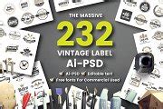 232 VINTAGE BADGE & RIBBON | Illustrator Templates ~ Creative Market