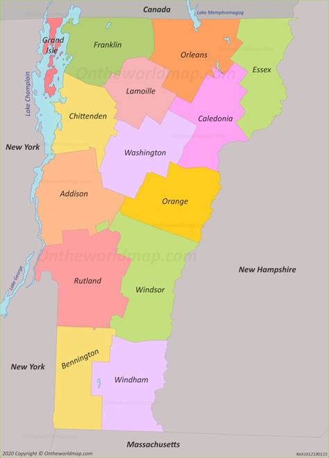 Vermont County Map