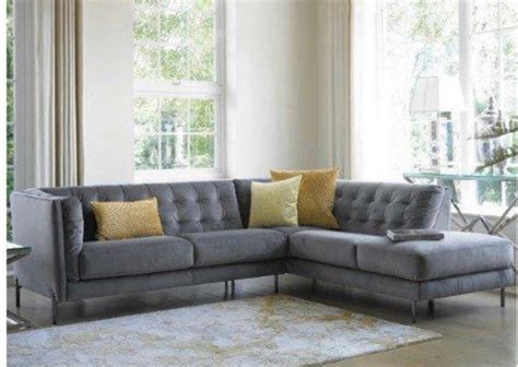 Next Grey Velvet Corner Sofa | Baci Living Room