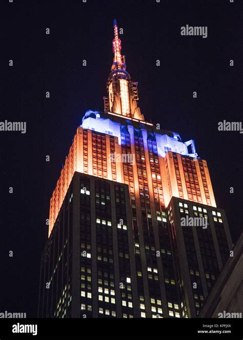 Empire State Building Illuminated at Night Stock Photo - Alamy