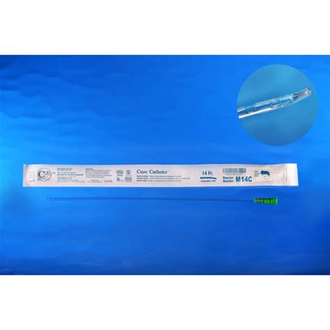 Cure M14C - Male 14 French coude catheter, BX 30