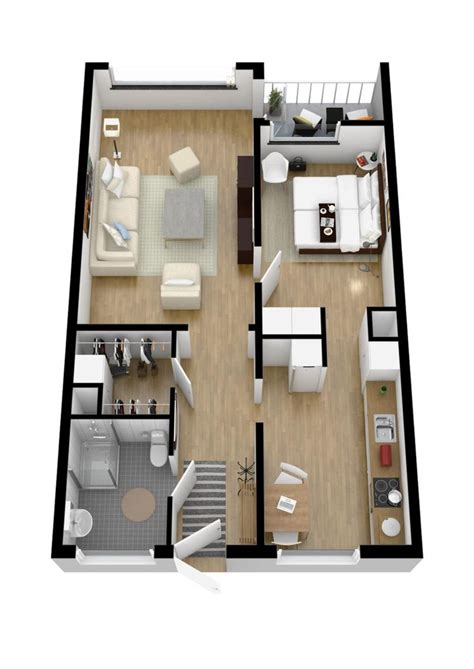 40 More 1 Bedroom Home Floor Plans | House floor plans, Tiny house floor plans, 1 bedroom apartment