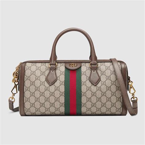 Gucci GG Women Ophidia GG Medium Top Handle Bag in Beige GG Supreme Canvas - LULUX