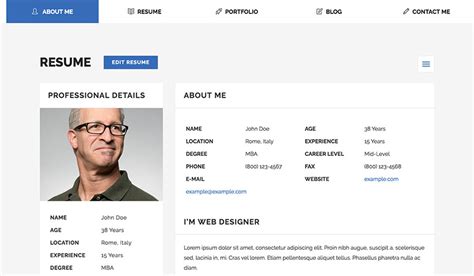 Best HTML Resume Templates for Personal Profile CV Websites | Envato Tuts+