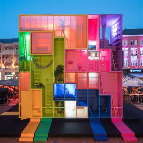 Dutch studio MVRDV has built a colourful, futuristic hotel, made up of ...