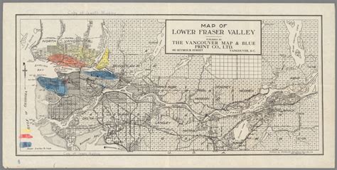 Map of Lower Fraser Valley. Published by The Vancouver Map & Blue Print ...