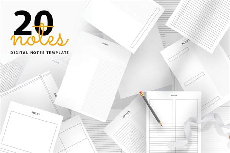 Digital Notes Template Bundle Pack | Stationery Templates ~ Creative Market