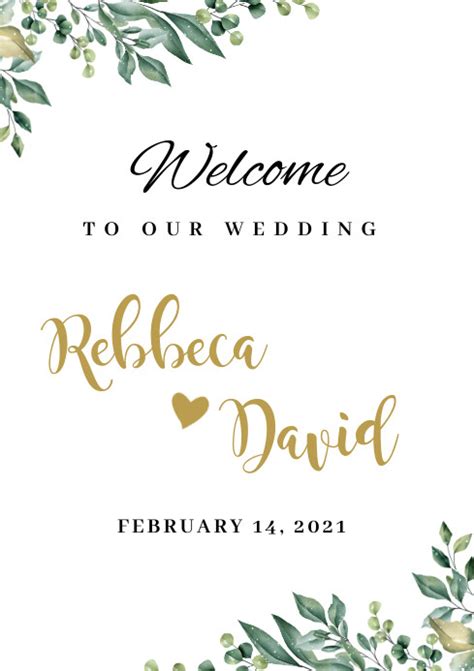 welcome to our wedding sign Template | PosterMyWall