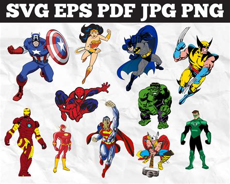 Marvel superhero SVG Dxf Eps Png Jpg Avengers Stan | Etsy