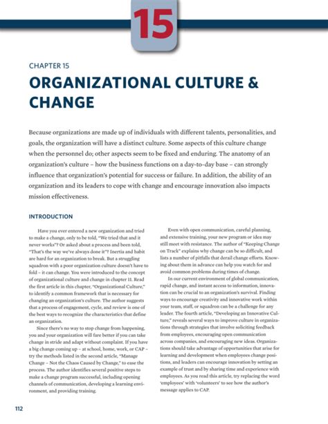 organizational culture & change