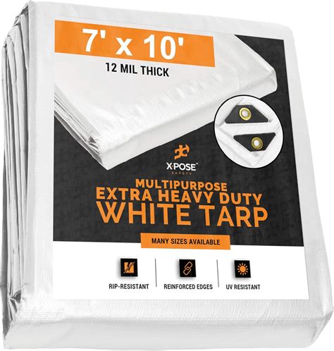 Heavy Duty White Poly Tarp 15 x 30Multipurpose Protective Cover Extra ...