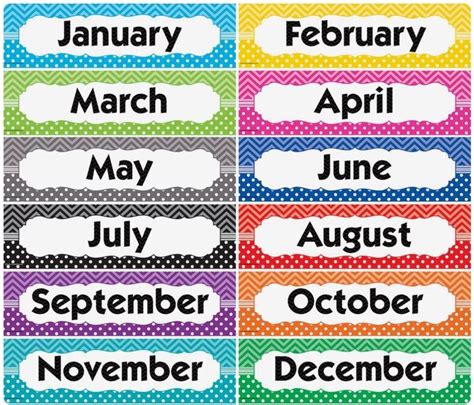 Months | Teacher created resources, Preschool classroom labels, Classroom labels