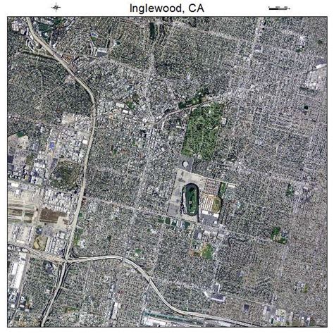 Aerial Photography Map of Inglewood, CA California