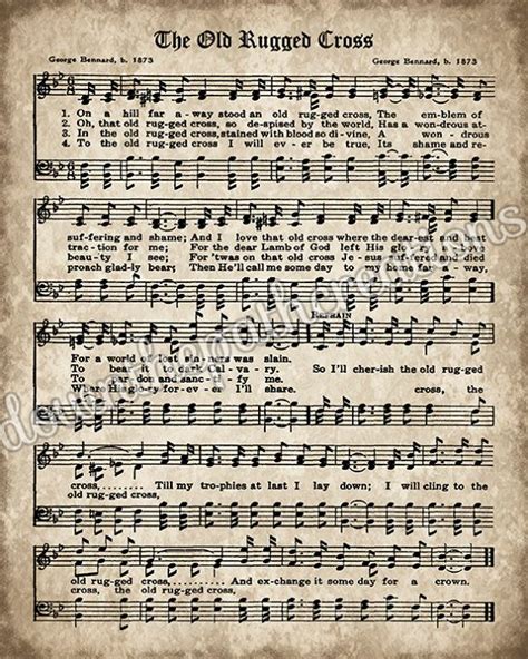 Printable Free Printable Printable The Old Rugged Cross Sheet Music