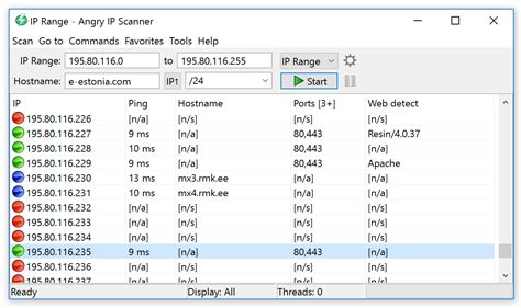 Angry IP Scanner - Screenshots